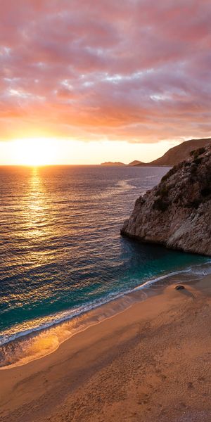 Beautiful Sunset Over the Ocean Coastline