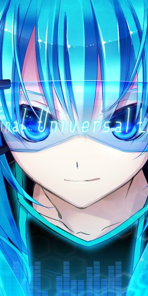 Hatsune Miku Anime Wallpaper with Aqua Hair and Glasses