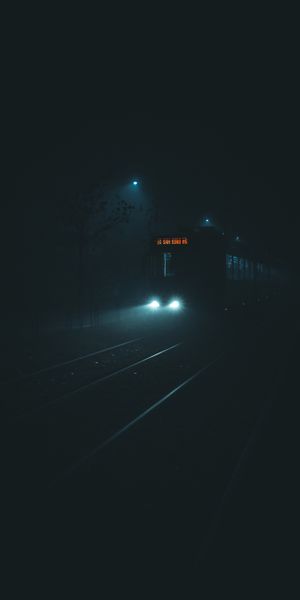 Mysterious Night Train in Darkness