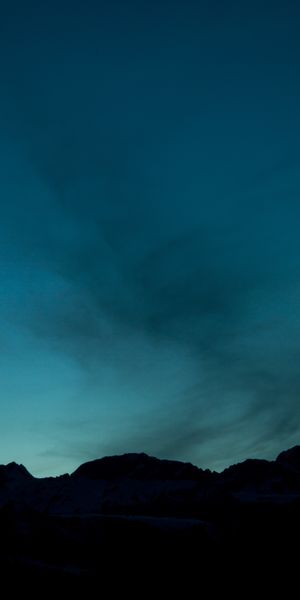 Twilight Mountain Silhouette at Dusk