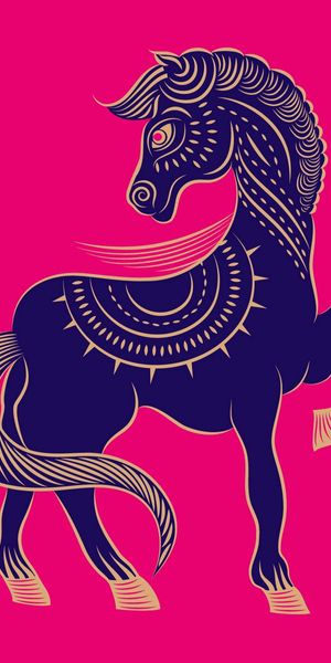 Phone wallpaper: Zodiac Sign, Sign Of The Zodiac, Horse, Art free download