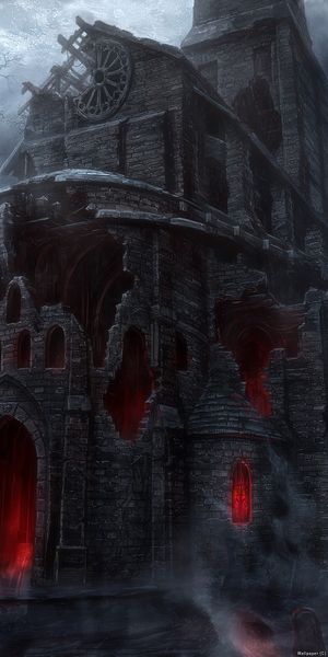 Gothic Architecture from Diablo - Dark and Atmospheric Mobile Wallpaper