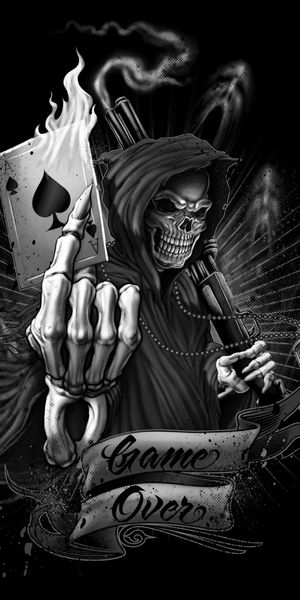 Dark Grim Reaper Wallpaper with Game Over Theme