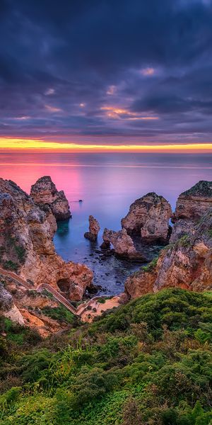 Phone wallpaper: Nature, Horizon, Ocean, Sunrise, Earth, Cloud, Coastline free download