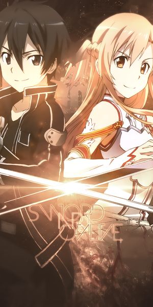 Dynamic Wallpaper of Asuna Yuuki and Kirito from Sword Art Online