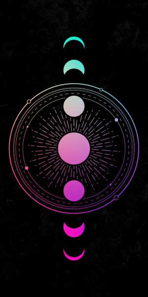 Abstract Sun and Moon Circles Wallpaper