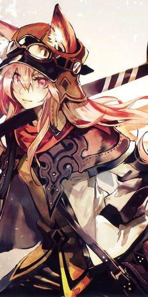 Dynamic Anime Girl with Katana - Perfect iPhone Wallpaper for Fans