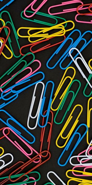 Vibrant Multicolored Paper Clips for Phone Wallpaper