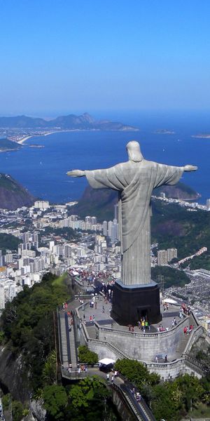 Breathtaking View of Christ the Redeemer in Rio de Janeiro, Brazil - Mobile Wallpaper