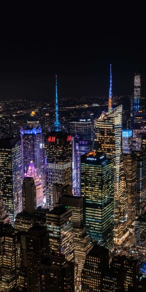 Breathtaking Night Cityscape with Vibrant Lights