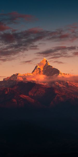 Majestic Nepal Mountains at Sunset - A Perfect Phone Wallpaper