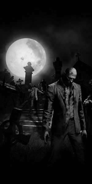 Eerie Dark Zombie Graveyard Wallpaper