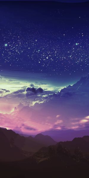 Phone wallpaper: Anime, Landscape, Sky, Mountain, Cloud free download