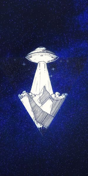 Explore the universe with this unique spaceship and starry sky phone wallpaper