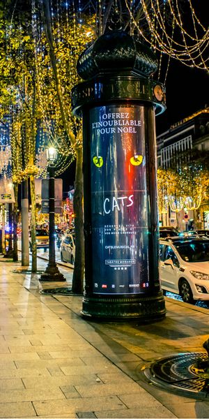 Enchanting Nighttime Boulevard in Paris - 4K iPhone Wallpaper