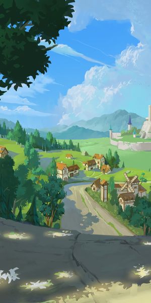 Trendy Castle Landscape Phone Wallpaper