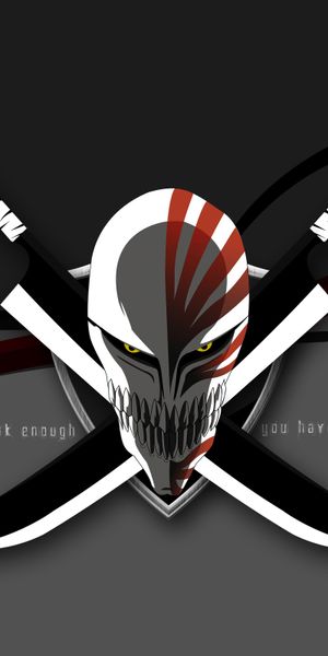 Bleach Anime Wallpaper Featuring a Skull and Swords