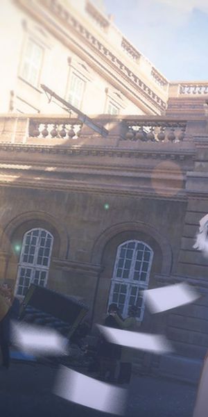 Phone wallpaper: Anime, Building, Blur, Blonde, Letter, Blue Eyes, Blush, Sunbeam, Violet Evergarden