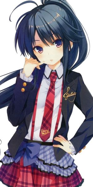 Charming Anime Girl in School Uniform - Perfect Mobile Wallpaper