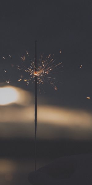 Beautiful Sparkler Against a Smooth Blurred Background