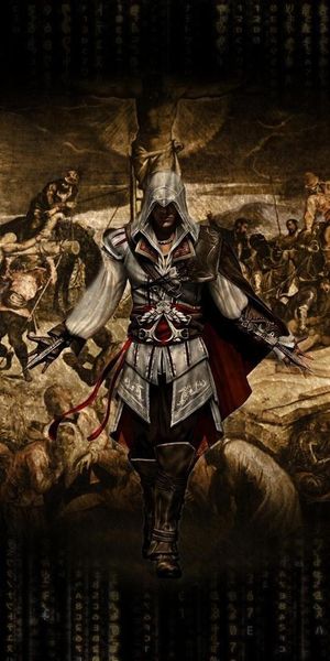 Epic Assassin's Creed Black Wallpaper for Mobile Devices