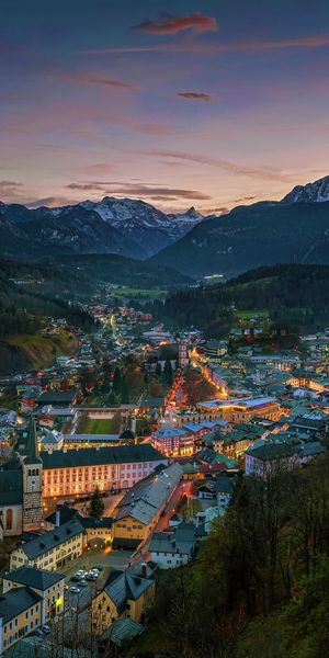 Breathtaking Bavarian Valley Cityscape at Dusk