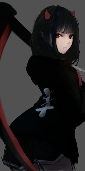Anime Girl with Scythe - Perfect for Your Phone Wallpaper