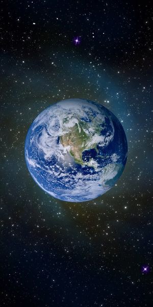 Earth Surrounded by Stars - Mobile Wallpaper