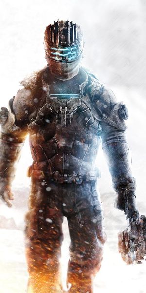 Epic Dead Space Mobile Wallpaper: Isaac Clarke in a Chilling Landscape