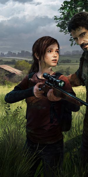 The Last of Us Wallpaper Featuring Ellie and Joel