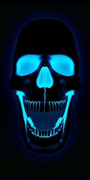 Dark Blue Skull Background for Phone Wallpaper