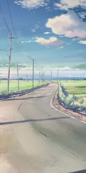 Breathtaking 4K Phone Wallpaper: Anime Landscape with Clouds and Sky