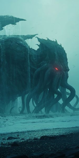 Epic Cthulhu Sea Monster Wallpaper for Mobile Devices