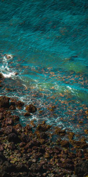 Coastal Nature with Surf and Stones - Perfect Phone Wallpaper