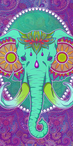 Multicolored Elephant Wallpaper for Your Mobile