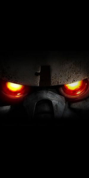 Dark Warrior with Fiery Eyes - Perfect Mobile Wallpaper