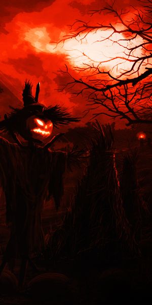 Phone wallpaper: Dark, Creepy, Scarecrow free download