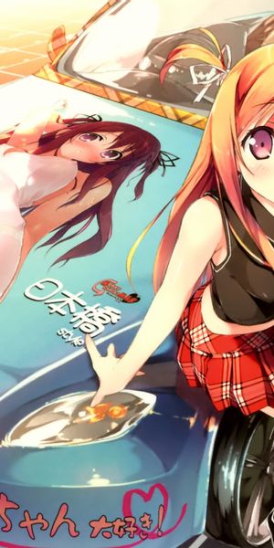 Phone wallpaper: 5 Nenme No Houkago, Girl, Car, Anime free download