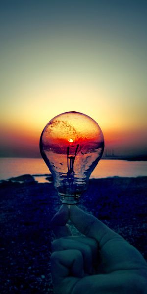 Phone wallpaper: Light Bulb, Man Made, Landscape free download