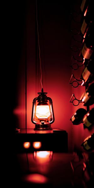Cool Red Neon Lamp in Dark Setting