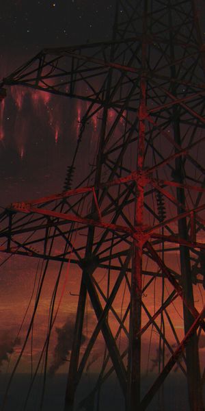 Electro Tower Under the Night Sky Wallpaper