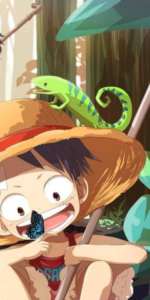 Adorable Anime Children in a Lush Forest Setting
