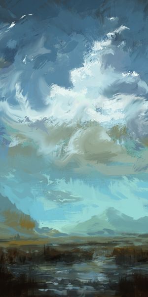Breathtaking 4K iPhone Wallpaper: Mountain Landscape Painting