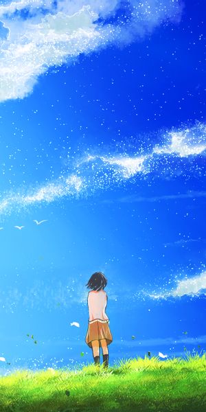 Phone wallpaper: Clouds, Sky, Silhouette, Loneliness, Art free download