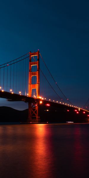 Phone wallpaper: Bridge, Cities, Lights, Lanterns, Night free download