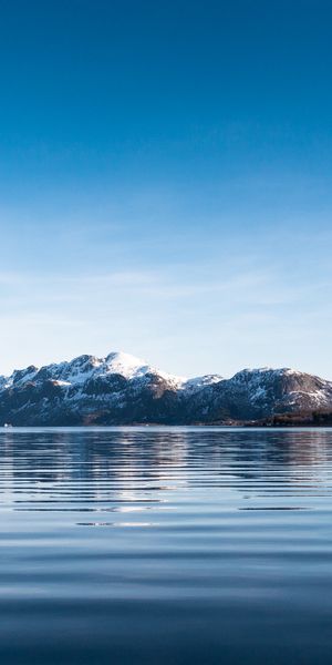 Mesmerizing Norway Landscape Featuring Majestic Mountains and Calm Sea