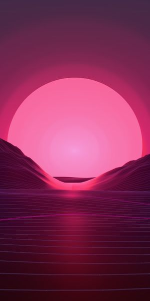 Vibrant Vaporwave Sunset Scene for Your Mobile Background