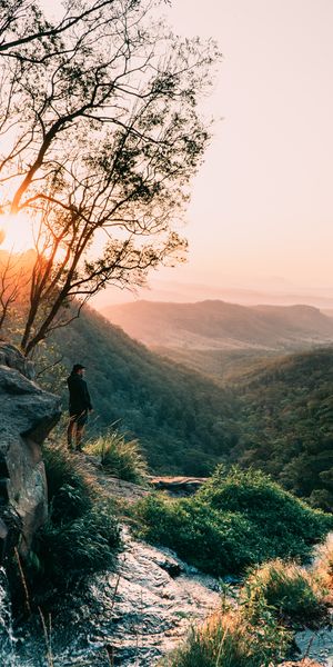 Breathtaking Mountain Landscape with a Silhouette at Sunset