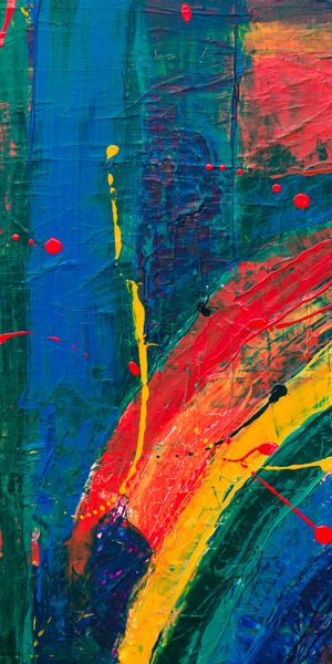Vibrant Abstract Rainbow Paint Wallpaper