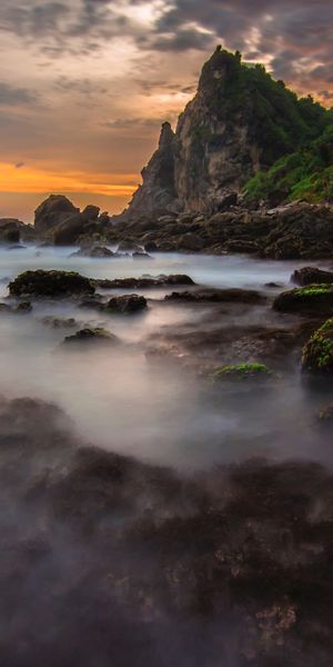 Phone wallpaper: Sunset, Coast, Earth, Coastline free download